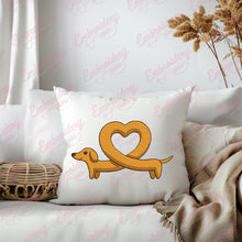 Heart Shaped Dachshund Dog Embroidery Design