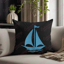 Blue Sailing Boat Embroidery Design