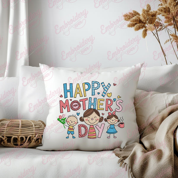 Happy Mother's Day Embroidery Design