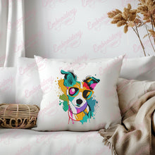 Coloful Dog Face Embroidery Design