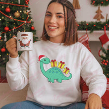 Christmas Dinosaur Delivers Gifts Embroidery Design