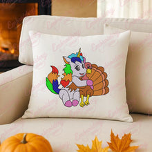 Unicorn Hugs Thanksgiving Turkey Embroidery Design