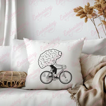 Funny Cycling Brain Embroidery Design
