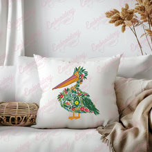 Beautiful Floral Pelican Embroidery Design