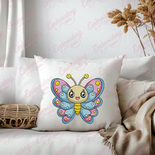 Cartoon Butterfly With Cute Face Embroidery Design