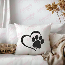 Cat Paw Heart Embroidery Design