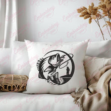 Fishing Logo Embroidery Design