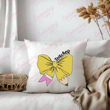 Teacher Pencil Bow Embroidery Design