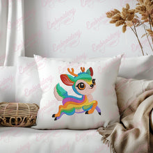 Rainbow Deer Embroidery Design
