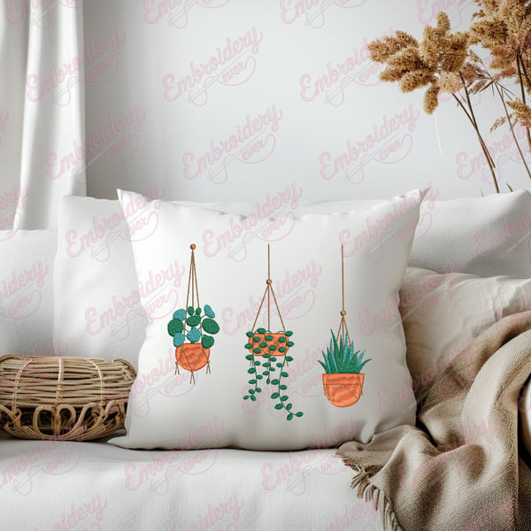 Macrame Hanging Planters Embroidery Design