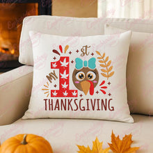 My First Thanksgiving With Turkey Embroidery Design
