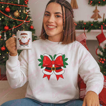 Christmas Santa Bow With Holly Embroidery Design