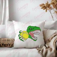Funny Dinosaur T-Rex Raptor Tennis Player Embroidery Design