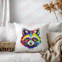 Colorful Raccoon Embroidery Design
