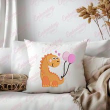 Dinosaur With Balloons Embroidery Design