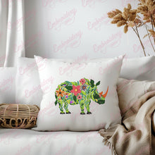 Beautiful Flower Rhino Embroidery Design