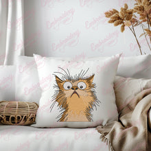 Cat With Startled Expression Embroidery Design