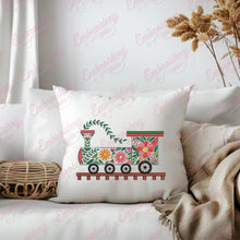 Floral Train Embroidery Design
