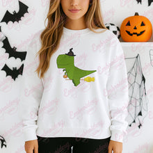 T-Rex Dinosaur Witch Halloween Embroidery Design