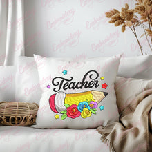 Pencil and Happy Teacher Embroidery Design