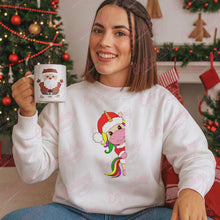 Peeking Unicorn Christmas Embroidery Design