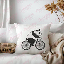 Cute Panda Riding Bicycle Embroidery Design