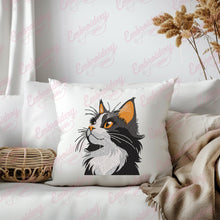 Cute Black Cat Face Embroidery Design