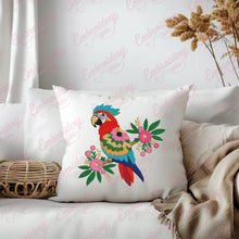Floral Macaw Bird Embroidery Design