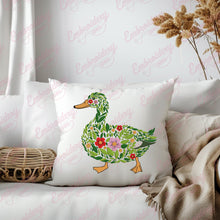 Cute Floral Duck Embroidery Design