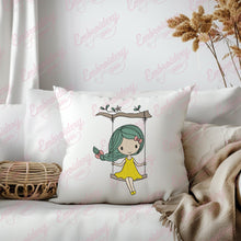 Girl On Swing Machine Embroidery Design