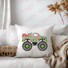 Floral Monster Truck Embroidery Design