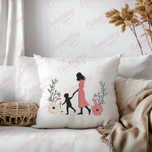 Mother and Baby Floral Embroidery Design
