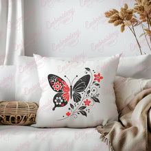Butterfly With Floral Elements Embroidery Design