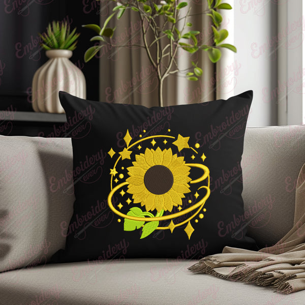 Applique Sunflower Machine Embroidery Design