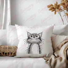 Cat Looking Upwards Embroidery Design