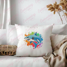 Colorful Shark Embroidery Design