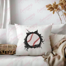 Baseball Cracked Wall Embroidery Design