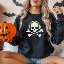 Halloween Skull With Headphone Embroidery Design
