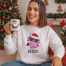 Cool Christmas Axolotl With Axe Embroidery Design