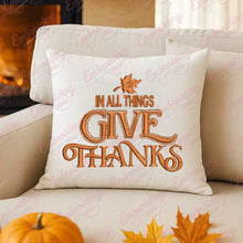 In All Things Give Thanks Quote Embroidery Design