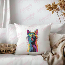 Multi Colored Cat Embroidery Design