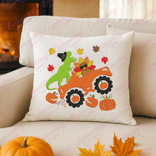 Dino & Turkey's Fall Ride Monster Truck Thanksgiving Embroidery Design
