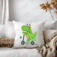 Dinosaur Riding Scooter Embroidery Design