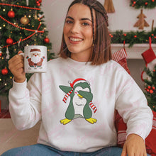 Dabbing Penguin Christmas Embroidery Design