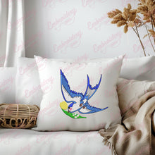 Bird With Flower Embroidery Design