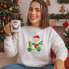 Christmas Santa On Scooter Embroidery Design