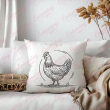 Chicken Line Art Machine Embroidery Design