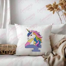 Unicorn Number 4th Birthday Embroidery Design
