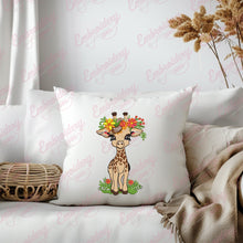 Floral Giraffe Embroidery Design