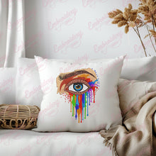 Beautiful Rainbow Woman Eye Embroidery Design